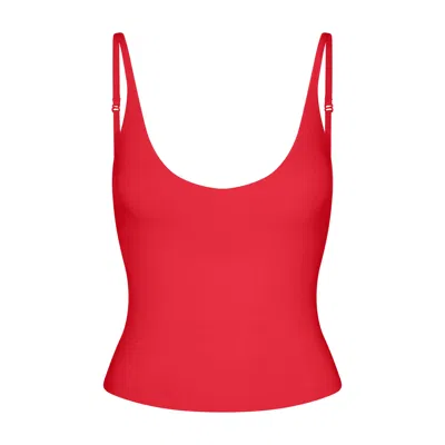 Skims Smooth Layers Skimpy Strap Cami Top In Red