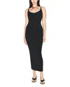 Skims Smooth Lounge Skimpy Scoop Neck Midi Nightgown In Black