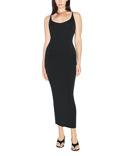 Skims Smooth Layers Scoop Neck Dress In Black