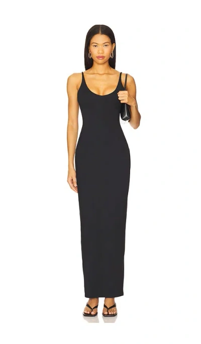 Skims Smooth Layers Skimpy Scoop Neck Dress In Black