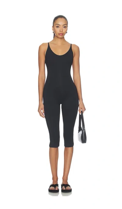 Skims Smooth Layers Skimpy Strap Catsuit In Obsidian