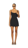 Skims Smooth Layers Skimpy Strap Mini Dress In Black