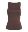 Skims Smooth Layers Square-neck Cami Top In Brown
