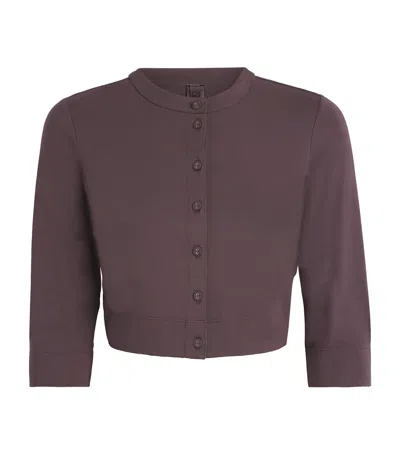 Skims Smooth Lounge Cropped Cardigan In Red