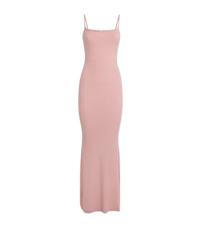 Skims Smooth Lounge Maxi Dress In Pink