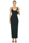 Skims Womens Smooth Layers Scoop-neck Jersey Maxi Dress Obsidian In Black