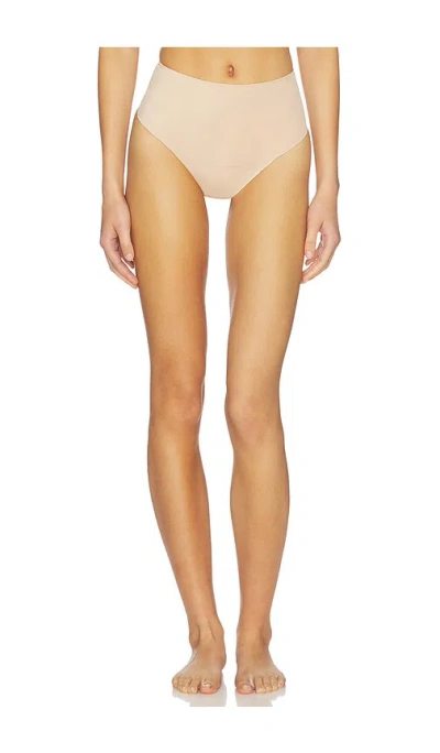 Skims Smoothing Intimates High-waisted Thong In Neutral