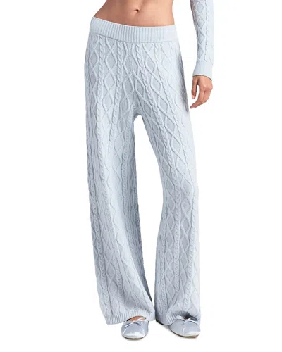 Skims Snow Bunny Cable Knit Pants In Blue
