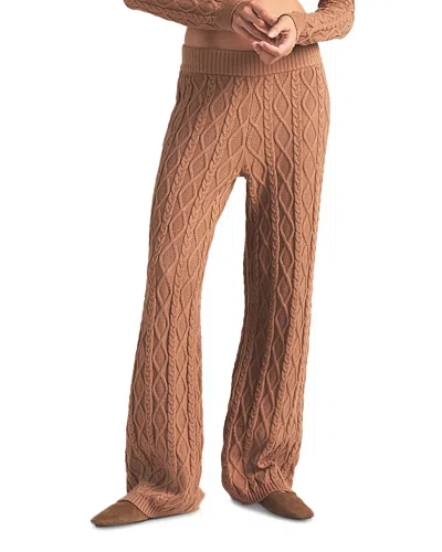 Skims Snow Bunny Cable Knit Pants In Brown