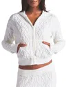 Skims Snow Bunny Cable Knit Shrunken Hoodie In White