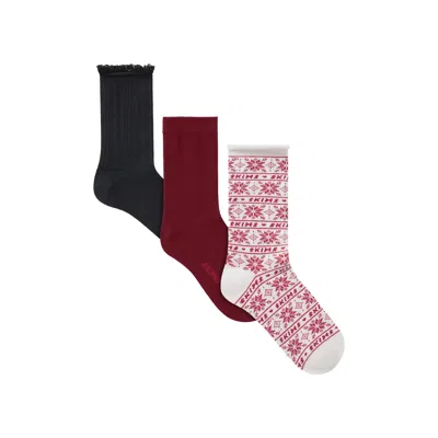 Skims Socks In Red Fairisle Multi