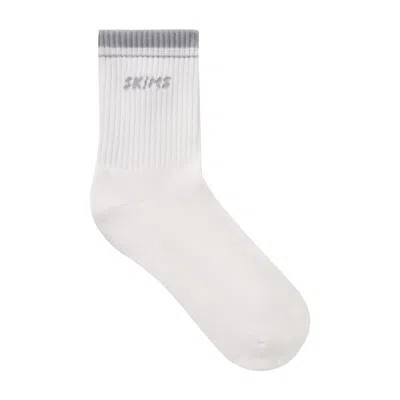 Skims Socks In Snow And Light Heather Grey