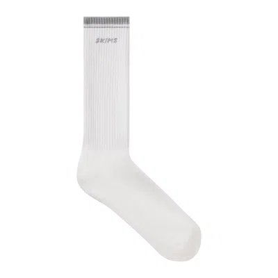 Skims Socks In Snow And Light Heather Grey