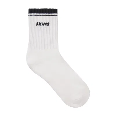 Skims Socks In Snow And Onyx