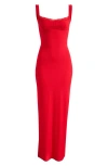 Skims Soft Lounge Lace Tank Maxi Dress In Cherry