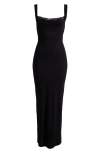 Skims Soft Lounge Lace Tank Dress In Onyx