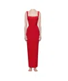 Skims Soft Lounge Lace Tank Maxi Dress In Cherry Color