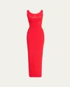 Skims Soft Lounge Lace-trim Tank Dress In Cherry