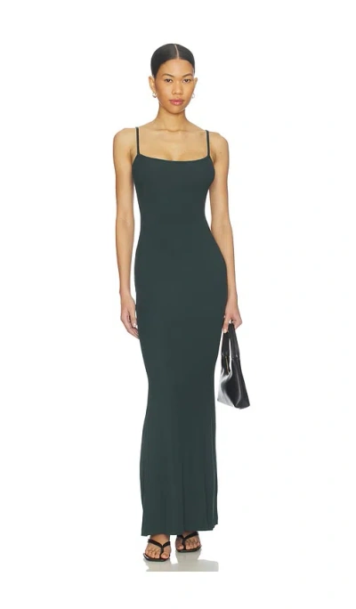 Skims Soft Lounge Long Slip Dress In Green
