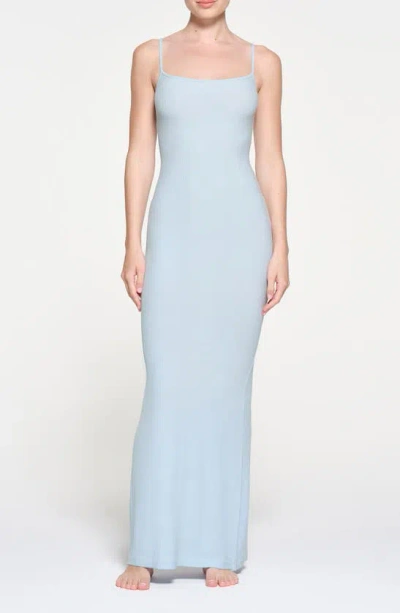 Skims Soft Lounge Long Slipdress In Blue