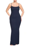 Skims Womens Navy Soft Lounge Scoop-neck Stretch-modal Maxi Slip Dress In Navy