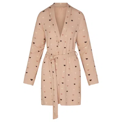 Skims Soft Lounge In Mica Mini Heart Halfdrop