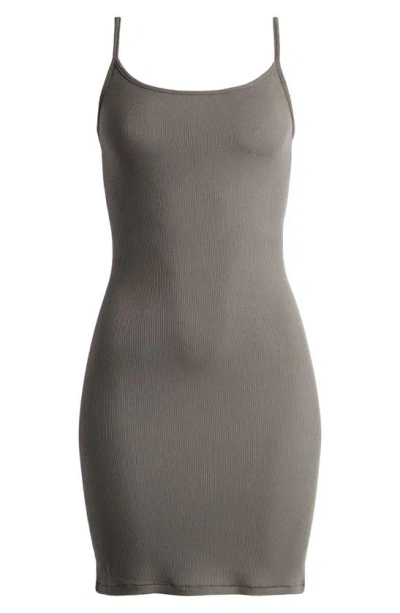 Skims Soft Lounge Mini Slipdress In Gunmetal