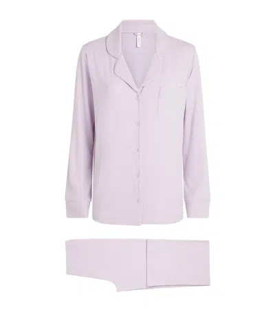 Skims Soft Lounge Ribbed Pyjama Set In Purple