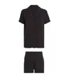 Skims Womens Soft Lounge Stretch-woven Short Pyjamas Onyx In Black