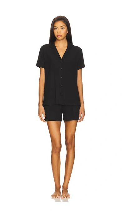 Skims Soft Lounge Short Sleep Set In Black
