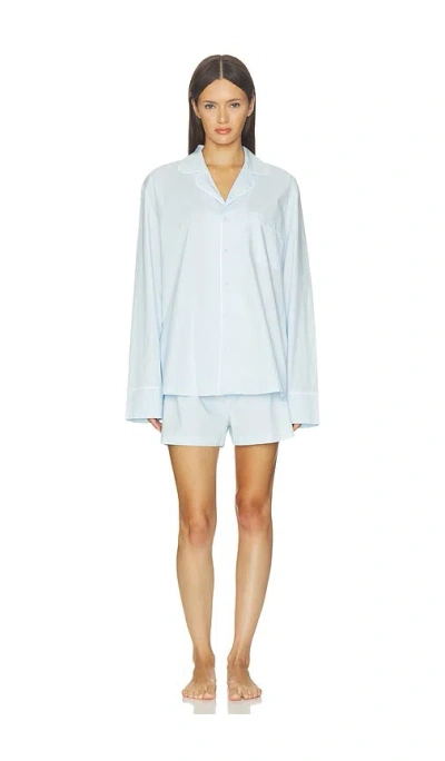 Skims Soft Lounge Short Sleep Set In Blue