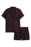 Skims Soft Lounge Short Sleep Set In Brown