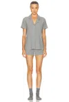 Skims Soft Lounge Short Rib Sleep Set In Gray
