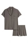 Skims Soft Lounge Short Sleep Set In Gunmetal