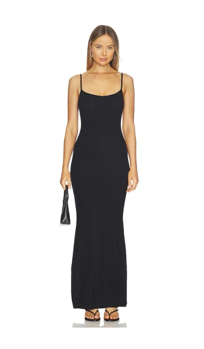 Skims Soft Lounge Slip Dress In Black