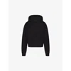 Skims Womens Onyx Split Kangaroo-pocket Cotton-fleece Hoody In Onyx