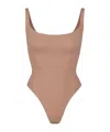 Skims Fits Everybody Square Neck Sleeveless Bodysuit In Nude