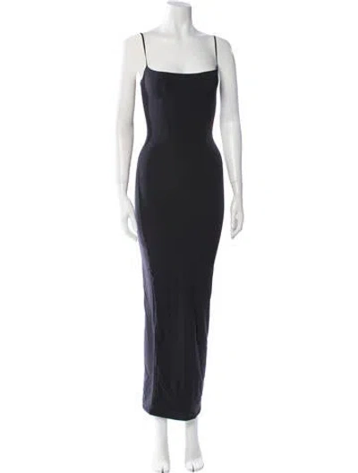 Pre-owned Skims Square Neckline Long Dress In Gray