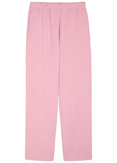 Skims Straight-leg Cotton-blend Sweatpants In Pink