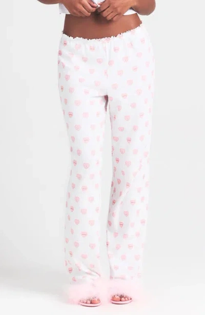 Skims Straight Leg Pajama Pants In White