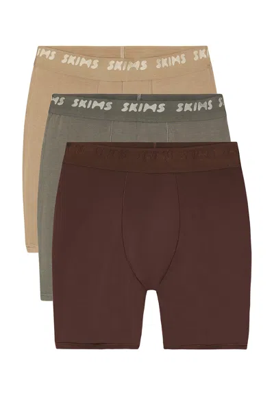 Skims Stretch 5 Boxer Brief 3-pack In Neutral
