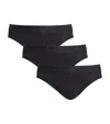 Skims Three-pack Black  Cotton Briefs In Black
