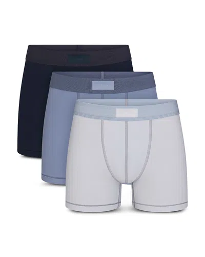Skims Stretch Cotton 3 Boxer Briefs, 3-pack In Multi