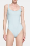 Skims Stretch Cotton Jersey Bodysuit In Opal
