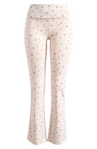 Skims Stretch Cotton Jersey Foldover Pants In Neutral