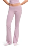 Skims Stretch Cotton Jersey Foldover Pants In Dusk