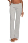 Skims Stretch Cotton Jersey Foldover Pants In Light Heather Gray