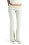 Skims Stretch Cotton Jersey Foldover Pants In Spearmint
