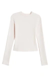Skims Stretch Cotton Jersey Long Sleeve T-shirt In Barely Pink