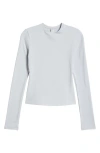 Skims Stretch Cotton Jersey Long Sleeve T-shirt In Zen Blue